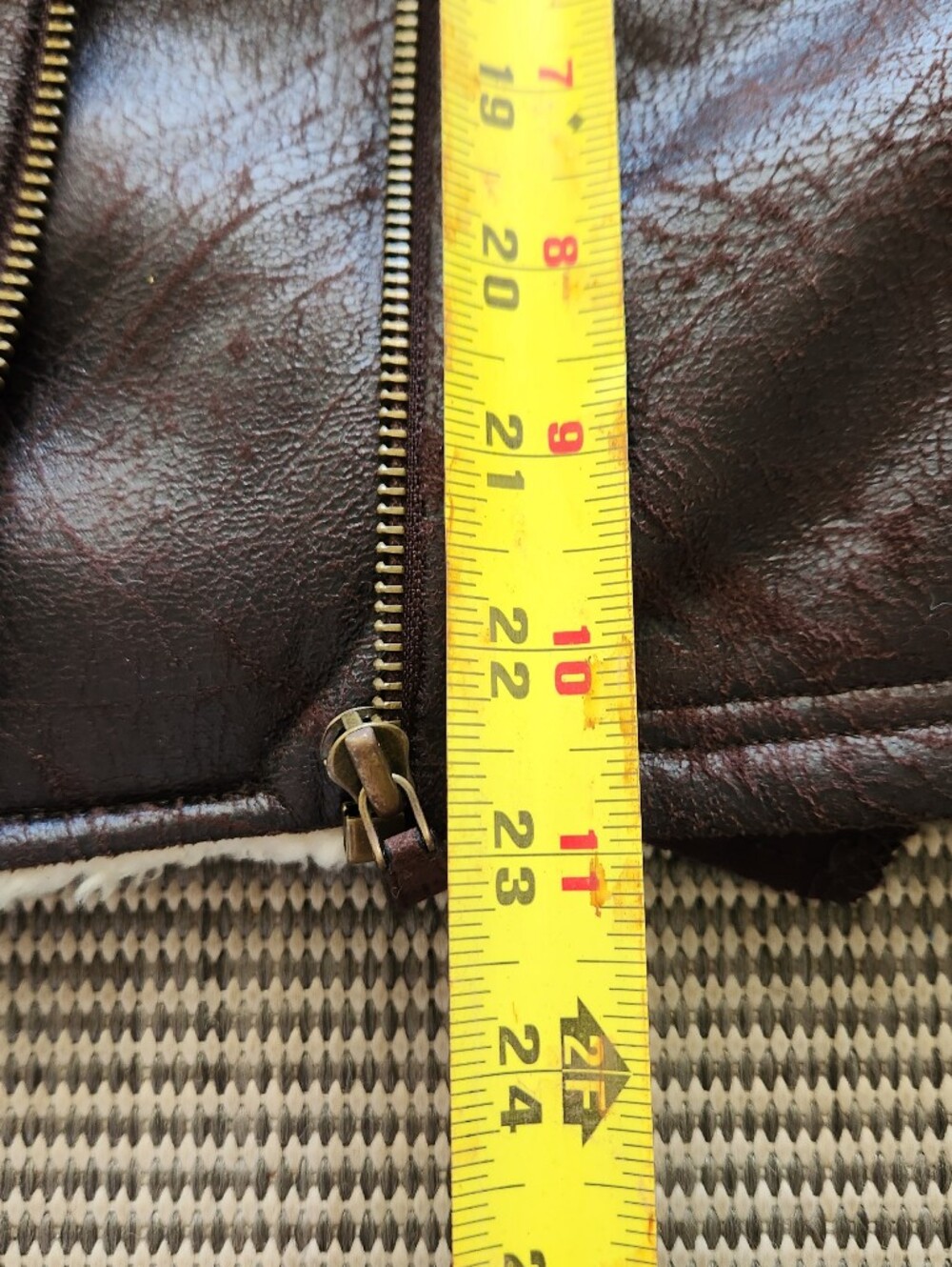 NWT Lauren Ralph Lauren Faux Shearling Aviator Jacket Brown XL Moto Sherpa - Picture 8 of 9